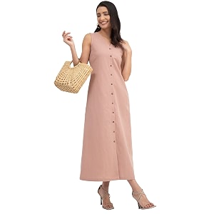 FableStreet Women Casual Midi Cotton Button Down