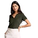 FableStreet Women Formal Top Asymmetrical Button