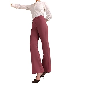 FableStreet Women Formal Trousers Flared Mid-Rise