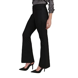 FableStreet Women Formal Trousers Flared Mid-Rise