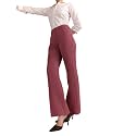 FableStreet Women Formal Trousers Flared Mid-Rise