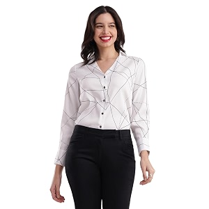 FableStreet Women Shirt V-Neck Long Sleeve