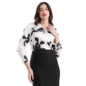 FableStreet Women Shirt V-Neck Long Sleeve
