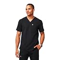 Fabletics Men's Helix 1-Pocket Scrub Top - MotionTech, Wrinkle-Resist, Chest Pocket, Anti-Shrink, Semi-Slim Fit