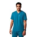 Fabletics Men's Helix 1-Pocket Scrub Top - MotionTech, Wrinkle-Resist, Chest Pocket, Anti-Shrink, Semi-Slim Fit