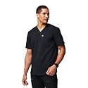 Fabletics Men's Helix 1-Pocket Scrub Top - MotionTech, Wrinkle-Resist, Chest Pocket, Anti-Shrink, Semi-Slim Fit