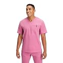 Fabletics Men's Helix 1-Pocket Scrub Top - MotionTech, Wrinkle-Resist, Chest Pocket, Anti-Shrink, Semi-Slim Fit