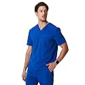 Fabletics Men's Helix 1-Pocket Scrub Top - MotionTech, Wrinkle-Resist, Chest Pocket, Anti-Shrink, Semi-Slim Fit