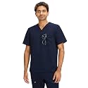 Fabletics Men's Helix 1-Pocket Scrub Top - MotionTech, Wrinkle-Resist, Chest Pocket, Anti-Shrink, Semi-Slim Fit