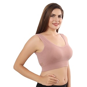 fabluk breathable mesh cotton sports bra anti-bacterial durable sports mesh long-lasting comfort and support- free size