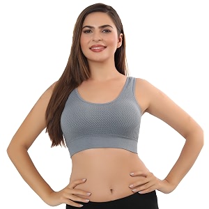 fabluk breathable mesh cotton sports bra anti-bacterial durable sports mesh long-lasting comfort and support- free size