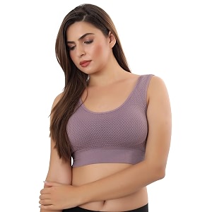 fabluk breathable mesh cotton sports bra anti-bacterial durable sports mesh long-lasting comfort and support- free size