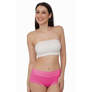 fabluk women39s cotton mid waist hipster panty with lace waist free size pack of 1 or 3