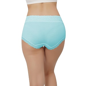 fabluk women39s cotton mid waist hipster panty with lace waist free size pack of 1 or 3