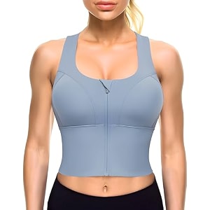 Fabluk Womens Medium Impact Front Zip Sports