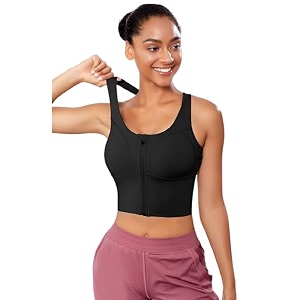 Fabluk Womens Medium Impact Front Zip Sports
