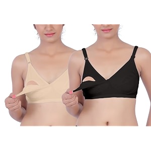 Fabme Cotton Womens Nursing Bra - Pack