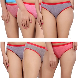 fabme women39s melange cotton panties - pack of 6 - medium 85 cm 32 inch panty packcolors and prints may vary