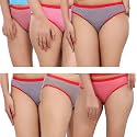 Fabme Women's Melange Cotton Panties - Pack of 6 - (5X-Large, 115 cm, 44 inch.) (Panty Pack)(Colors and Prints May Vary)
