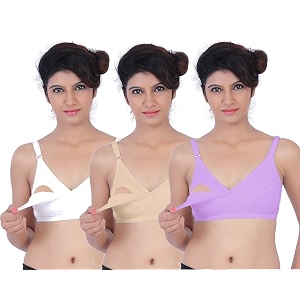 Fabme Womens Nursing Bra Pack of 3
