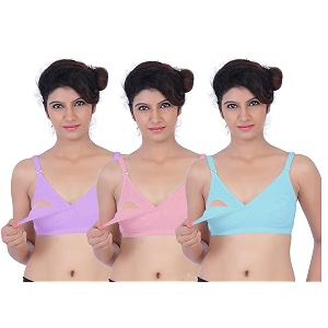 Fabme Womens Nursing Bra Pack of 3