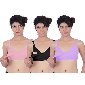 Fabme Womens Nursing Bra Pack of 3