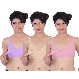 Fabme Womens Nursing Bra Pack of 3