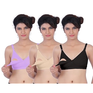 Fabme Womens Nursing Bra Pack of 3