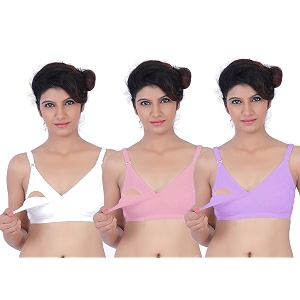Fabme Womens Nursing Bra Pack of 3