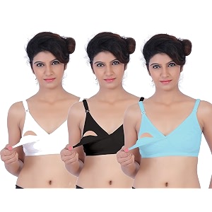 Fabme Womens Nursing Bra Pack of 3