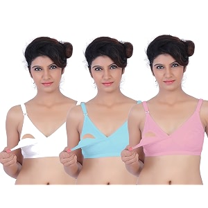 Fabme Womens Nursing Bra Pack of 3