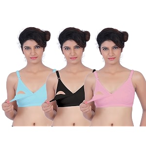 Fabme Womens Nursing Bra Pack of 3