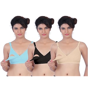 Fabme Womens Nursing Bra Pack of 3