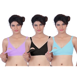 Fabme Womens Nursing Bra Pack of 3