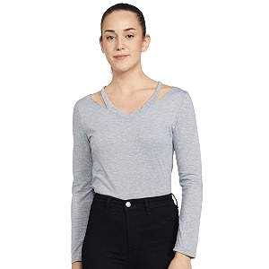 Fabme Womens Styled Plain Cotton Top
