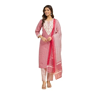 Fabnu by Fabindia Womens Cotton Embroidered Kurta