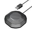 Portable USB Conference Microphone 360° Omnidectional Condenser Computer PC Mic with Touch Mute Plug and Play Compatible with Windows MacOS for PC Laptop Video Conference Chatting Gaming