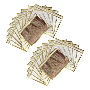 saree cover set of 20 - transparent single saree bags with zip dustproof non-woven wardrobe organizer for silk designer wedding sarees lehenga blouse suit 36x42 cm golden