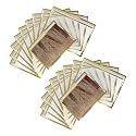Saree Cover Set of 20 - Transparent Single Saree Bags with Zip, Dustproof Non-Woven Wardrobe Organizer for Silk, Designer, Wedding Sarees, Lehenga, Blouse, Suit (36x42 cm, Golden)