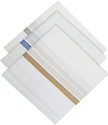 Fabreez Cotton Hanky For Men Striped Kerchief Napkin ["White"] Handkerchief