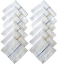 Fabreez Large Cotton Hanky For Men Striped XXL ( Size: 46 x 46 CM) [White] Handkerchief