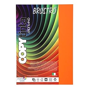 fabriano copytinta coloured craft paper a4 size 80 gsm 60 sheetsorange shade aragosta  ideal for photocopies laser prints fax dividers covers collages craft school office