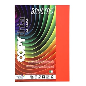 fabriano copytinta coloured craft paper a4 size 80 gsm 60 sheets dark orange shade arancio  ideal for photocopies laser prints fax dividers covers collages craft school office
