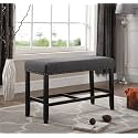 Fabric Counter Height Dining Bench with Nailhead Trim, Grey