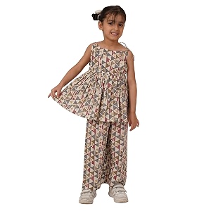 FABRIC FITOOR Kids Cotton Grey Colour Geomatric