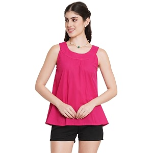 FABRIC FITOOR Womens Cotton Fuchia Pink Color