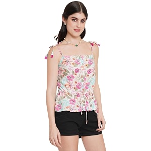 FABRIC FITOOR Womens Cotton White Color Sleeveless