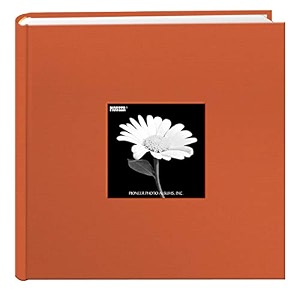 fabric frame cover photo album 200 pockets hold 4x6 photos tangerine orange