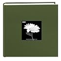 Fabric Frame Cover Photo Album 200 Pockets Hold 4x6 Photos, Herbal Green