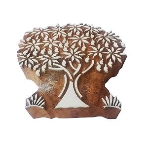fabric printing stamp large mango tree shape big wooden block